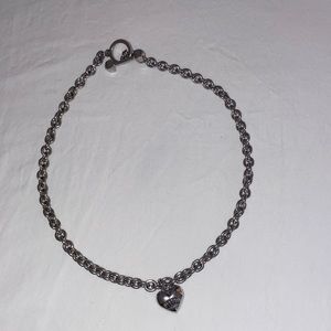 Silver chain heart necklace
